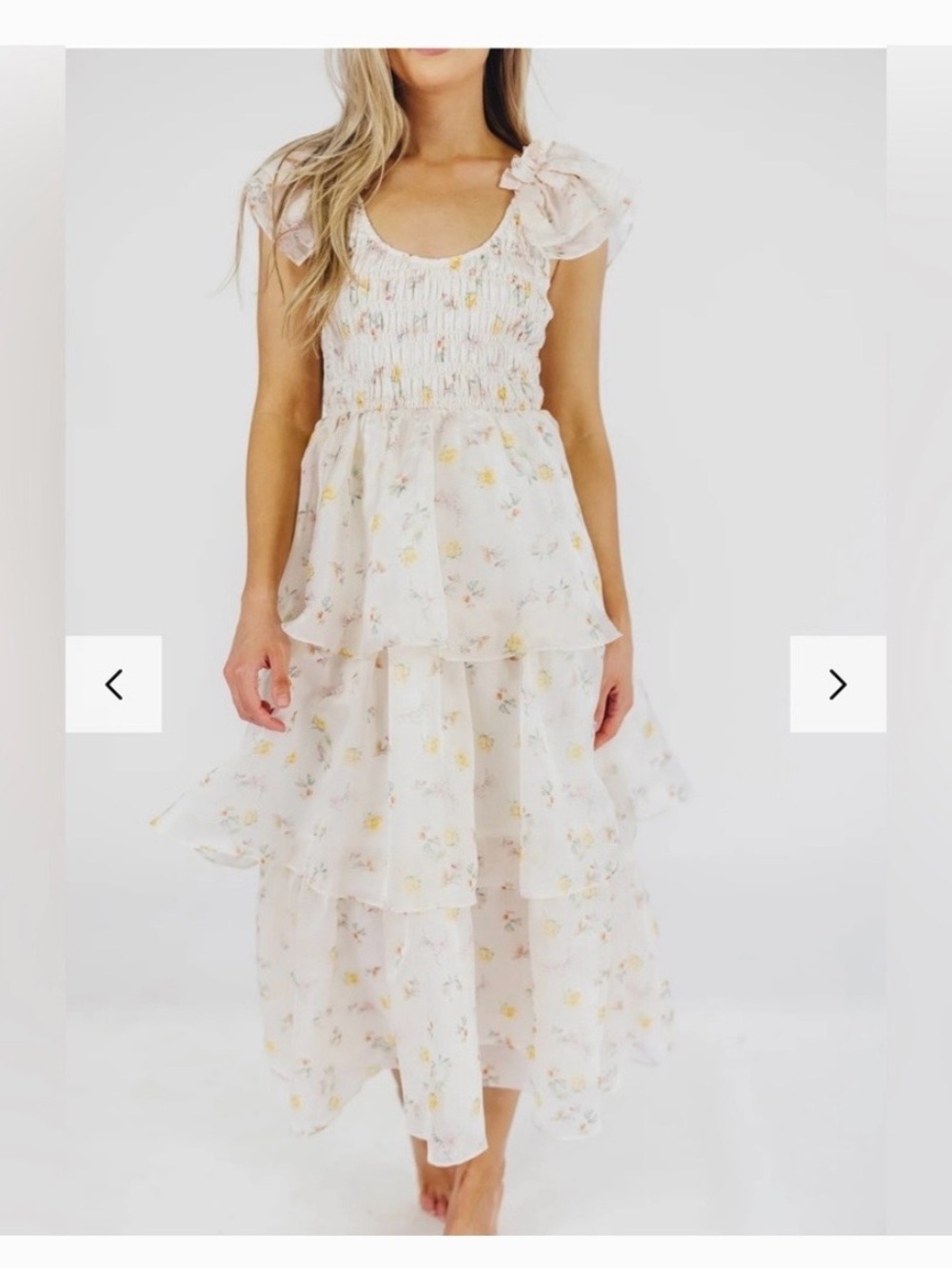 NWT Worth Collective Forever & Always Midi Dress - Smocked Ruffle Tiered Dress